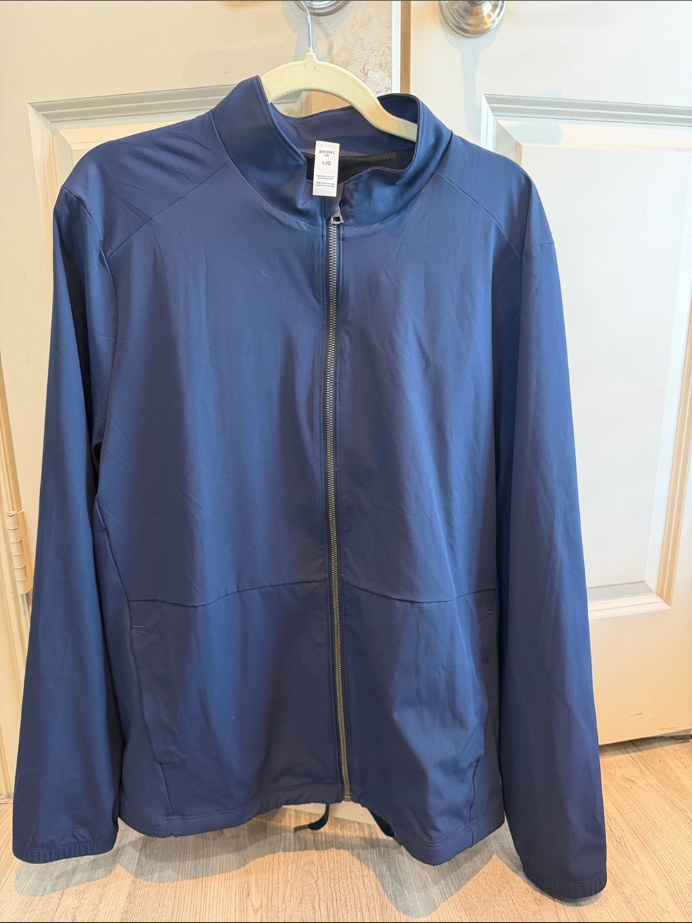 RHONE Men's Navy Blue Full-Zip Lightweight Jacket, Size Large,